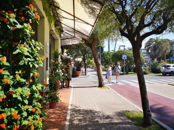 The center of Marina di Massa